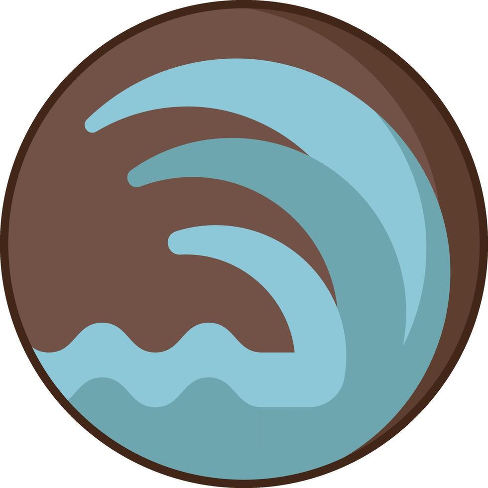 A brown and blue wave icon on a white background vector