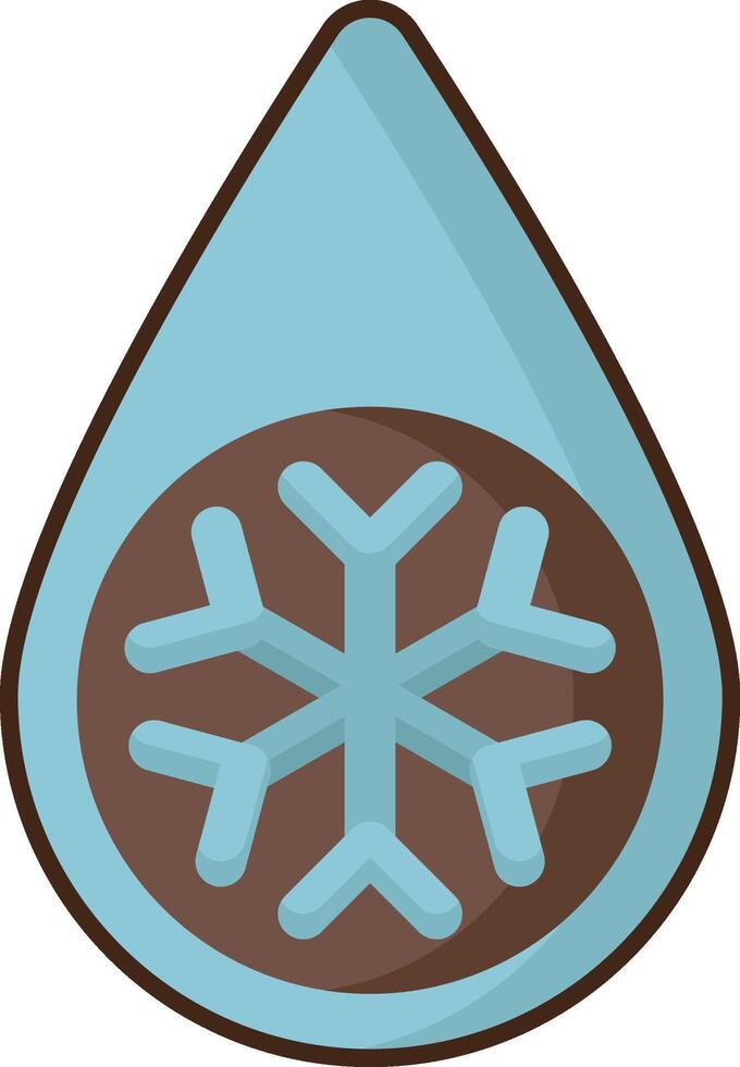A blue drop with a snowflake on it vector