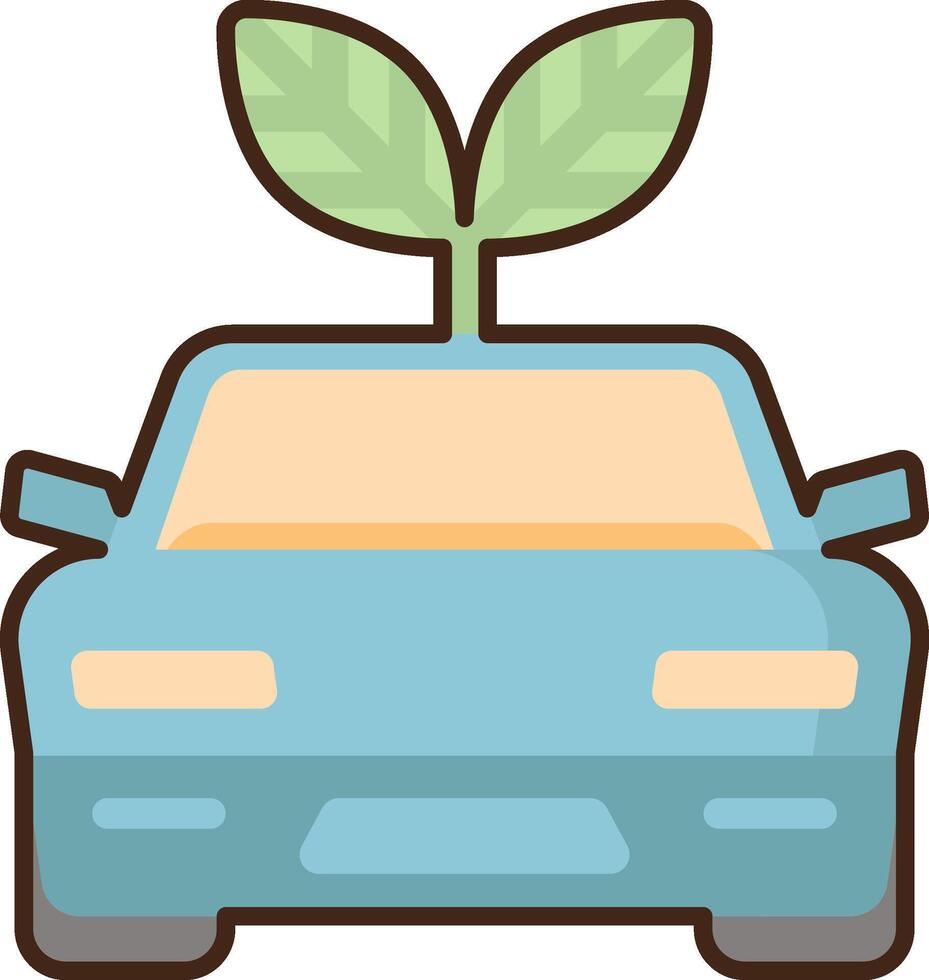 A car with a plant growing out of the hood vector