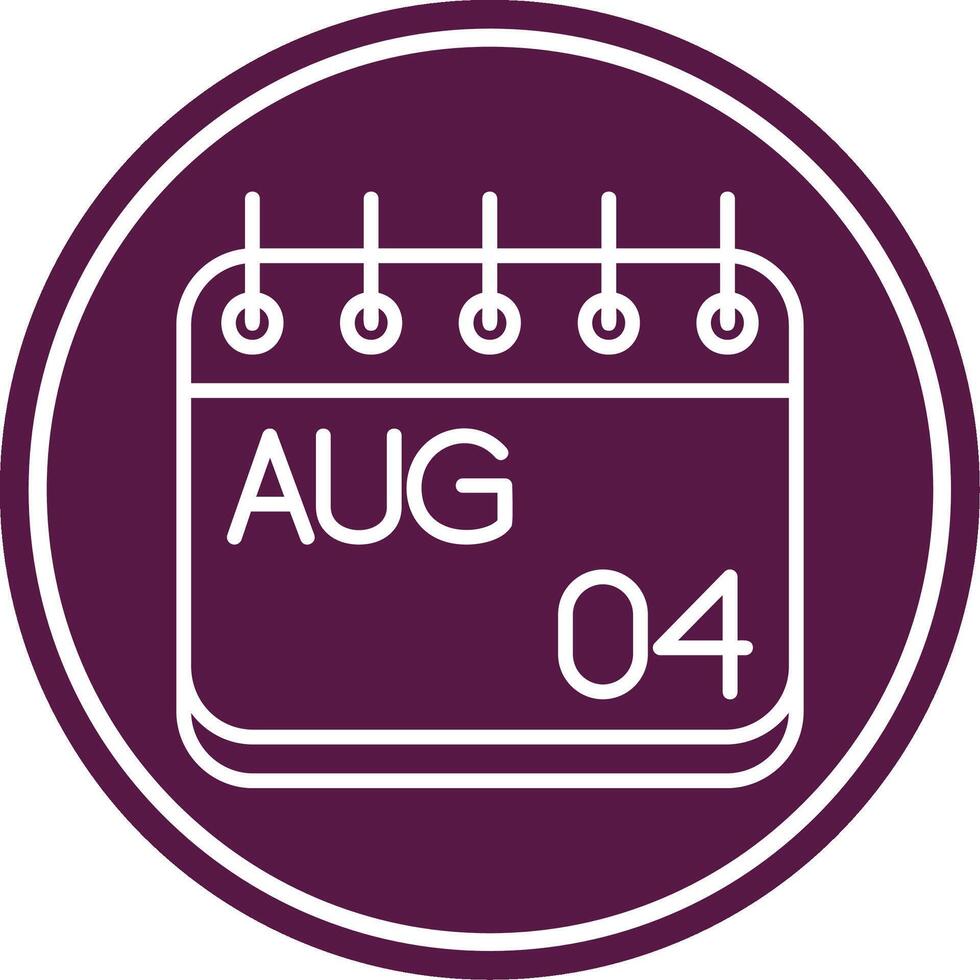 August Line Circle Icon vector