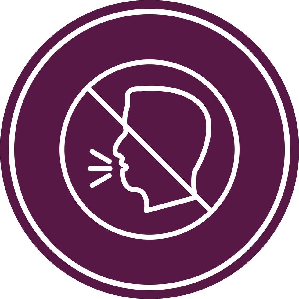 Inability To Speak Line Circle Icon vector