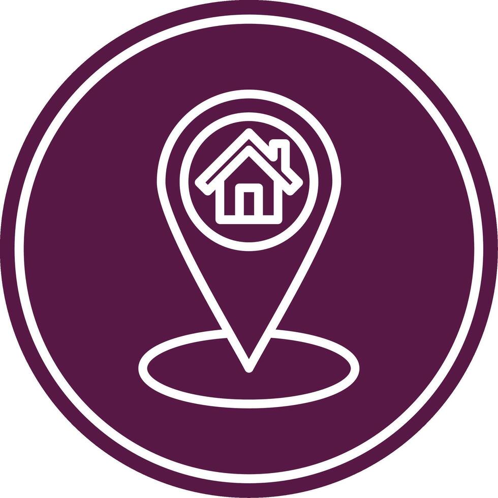 Location Pin Line Circle Icon vector