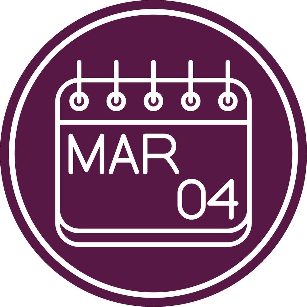March Line Circle Icon vector