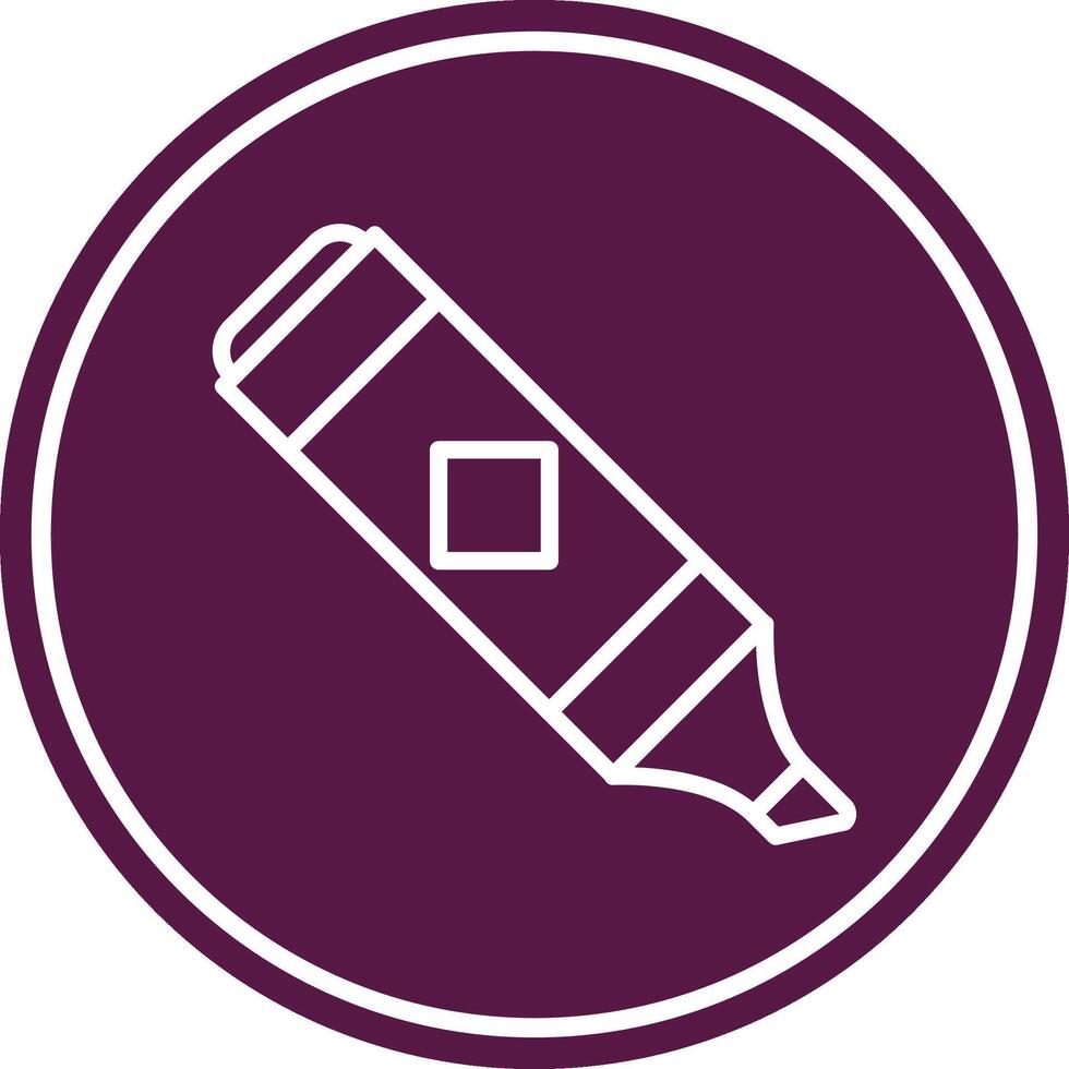 Highlighter Line Circle Icon vector
