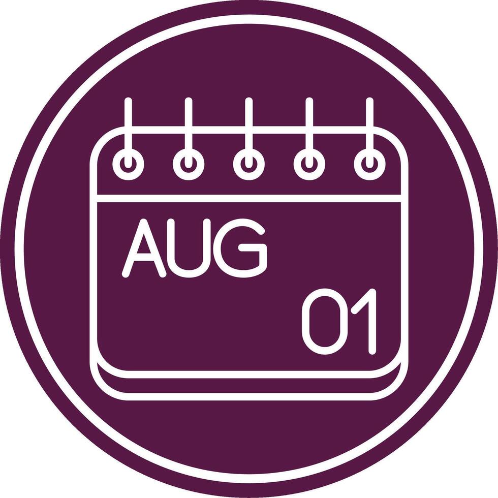 August Line Circle Icon vector