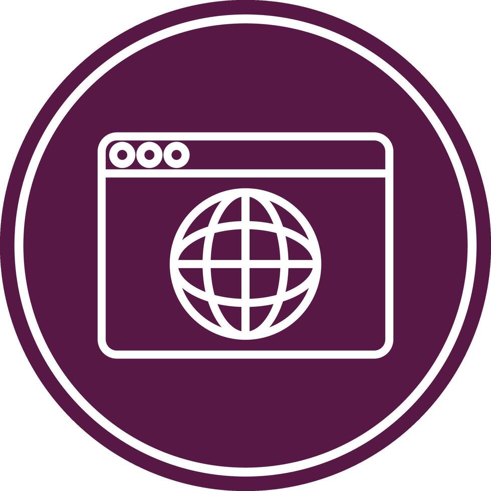 Browser Line Circle Icon vector