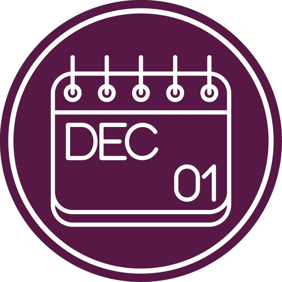 December Line Circle Icon vector