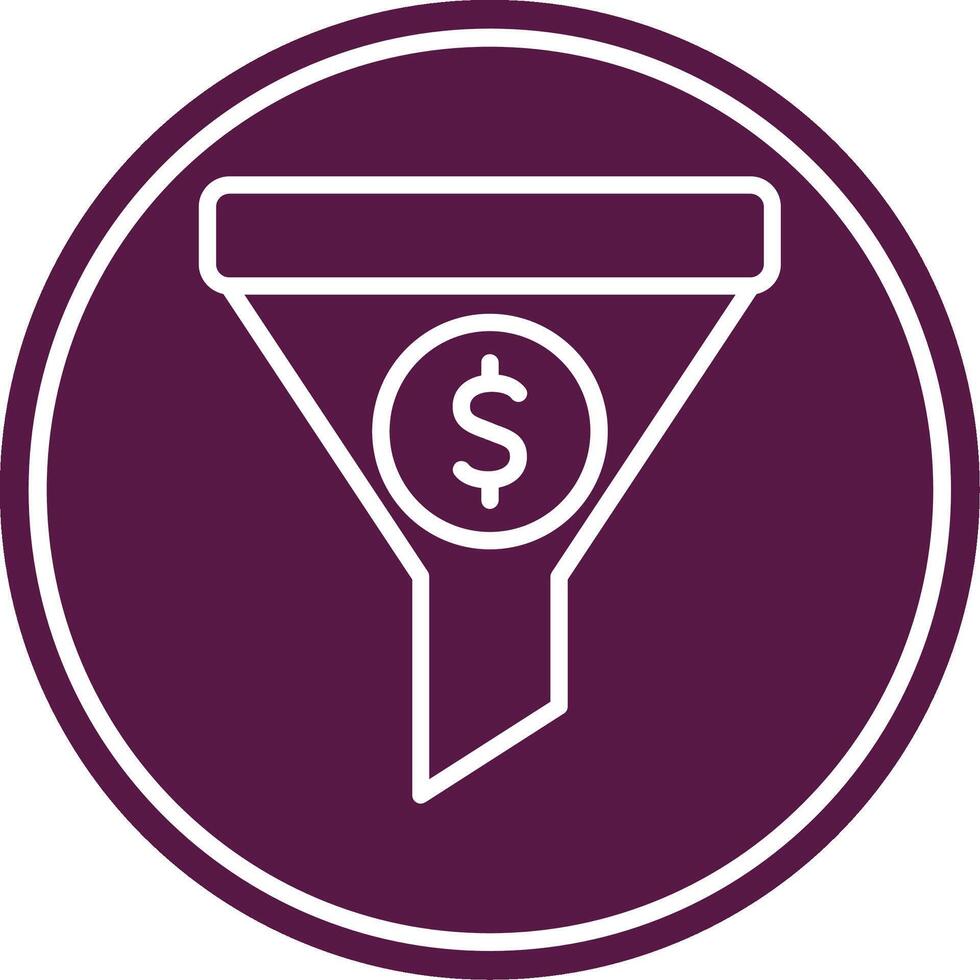Sales Funnel Line Circle Icon vector