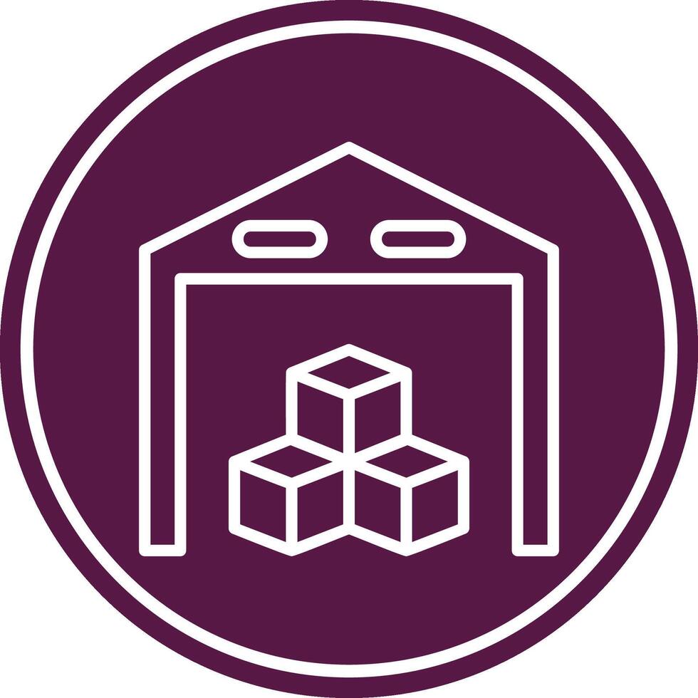 Warehouse Line Circle Icon vector