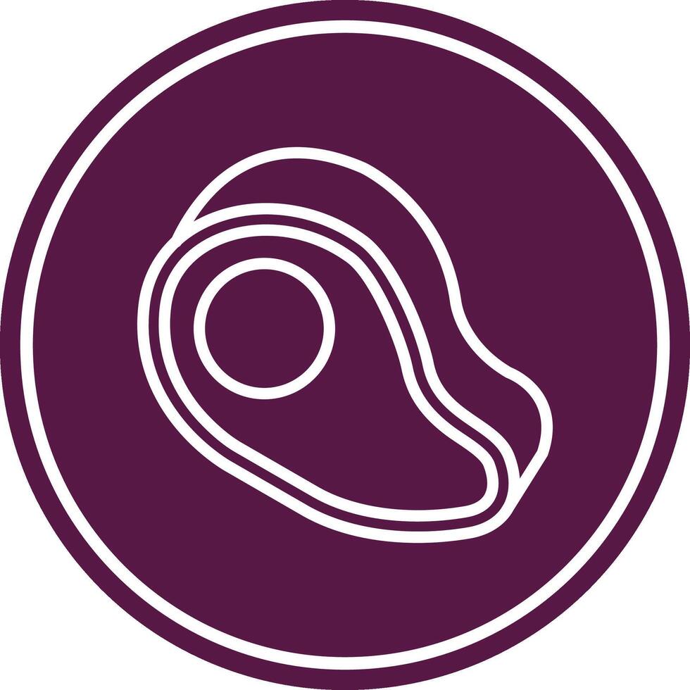 Steak Line Circle Icon vector