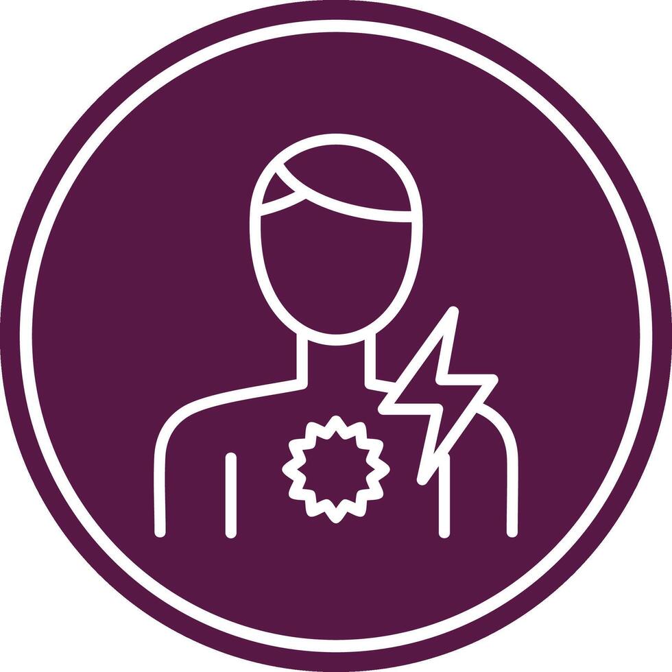 Chest Pain Line Circle Icon vector