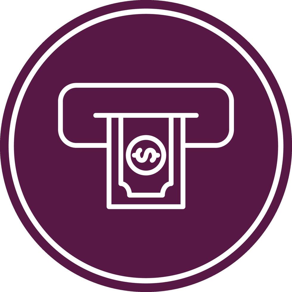 Cash Withdraw Line Circle Icon vector