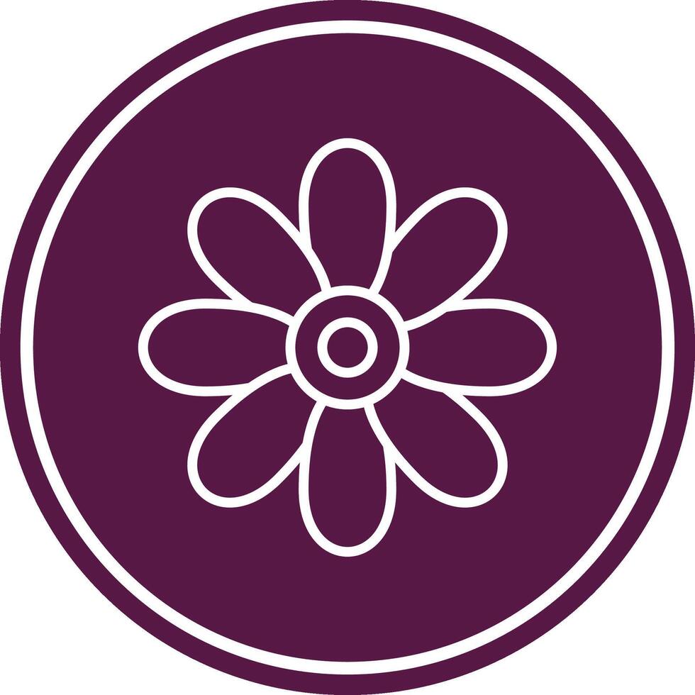 Chamomile Line Circle Icon vector