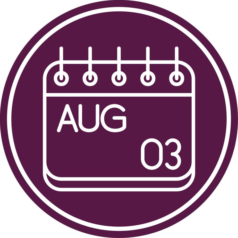 August Line Circle Icon vector