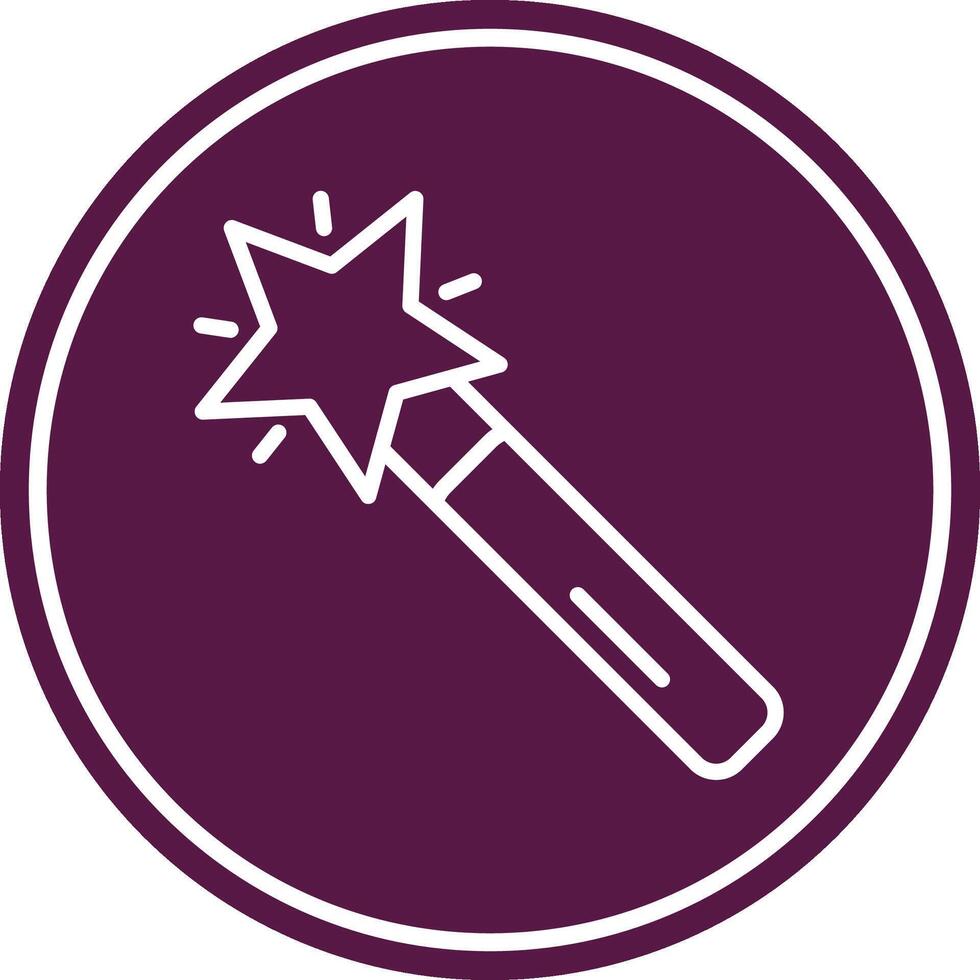 Magic Wand Line Circle Icon vector