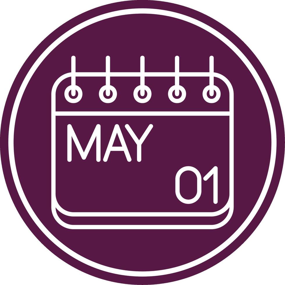 May Line Circle Icon vector