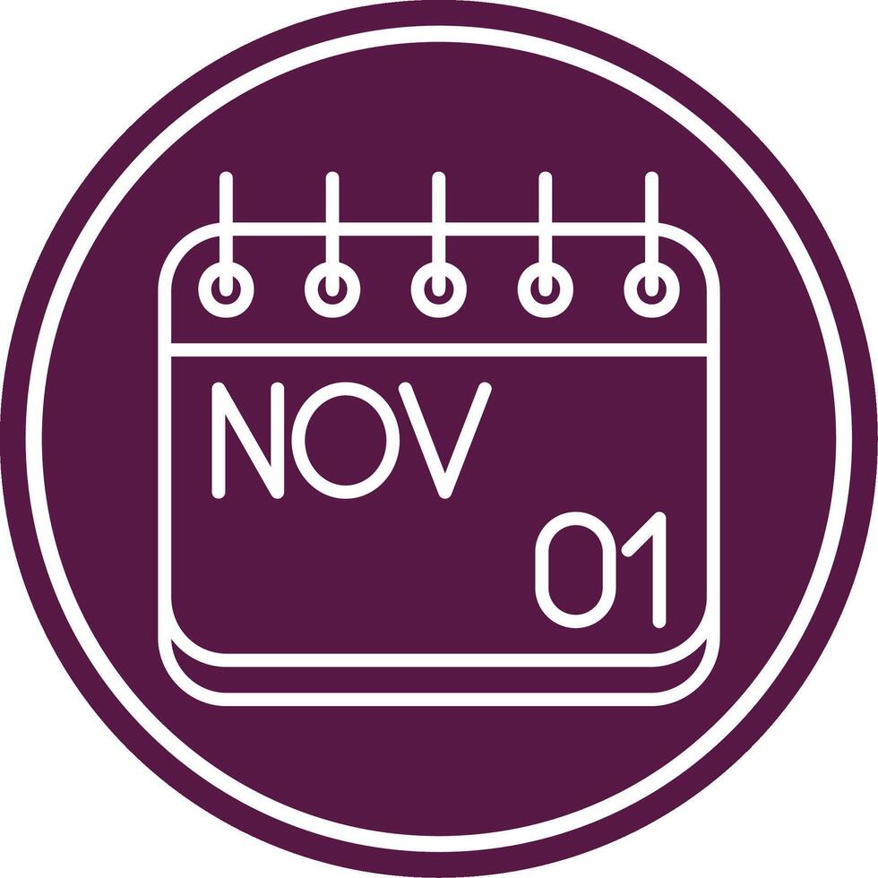 November Line Circle Icon vector