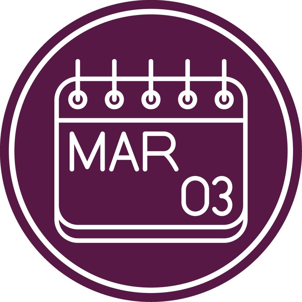 March Line Circle Icon vector