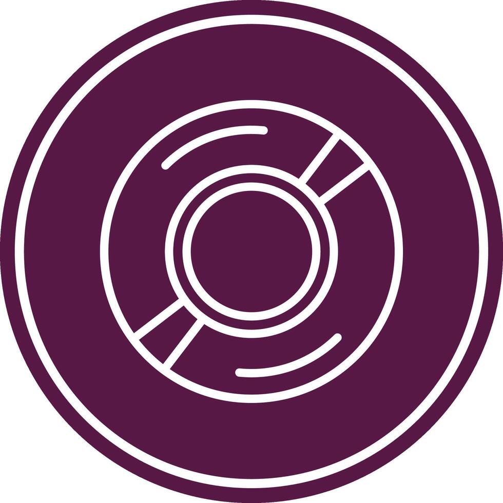 Compact Disk Line Circle Icon vector
