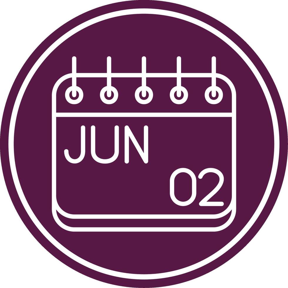 June Line Circle Icon vector