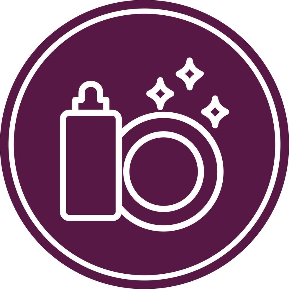 Dish Washing Line Circle Icon vector