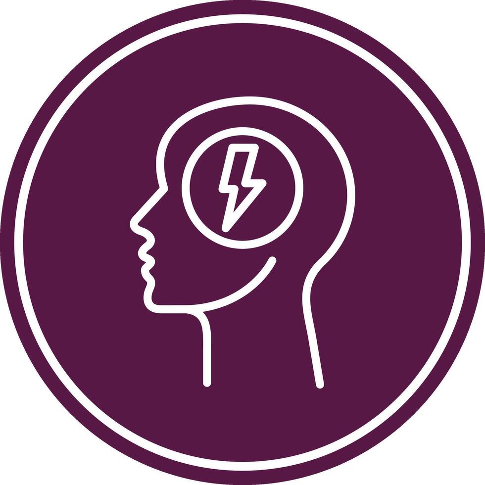 Head Line Circle Icon vector