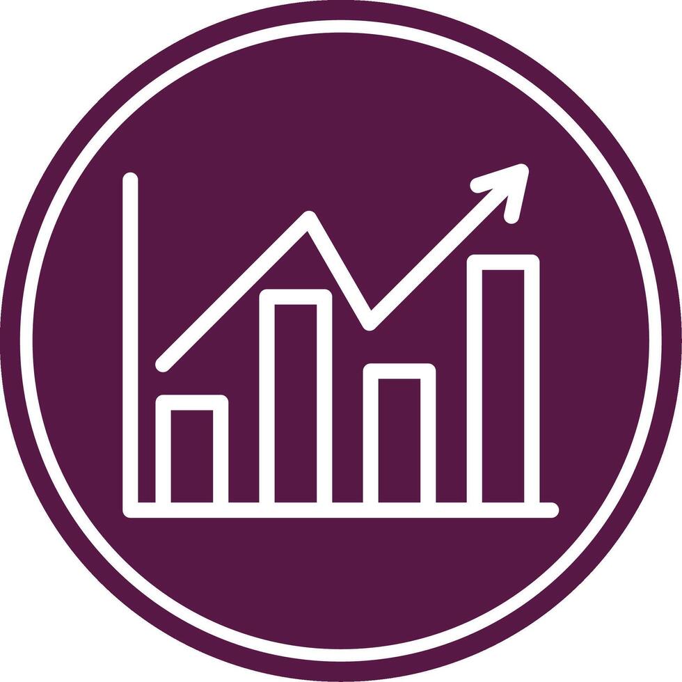 Bar Chart Line Circle Icon vector
