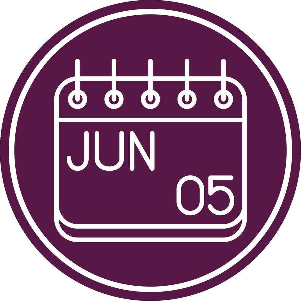 June Line Circle Icon vector