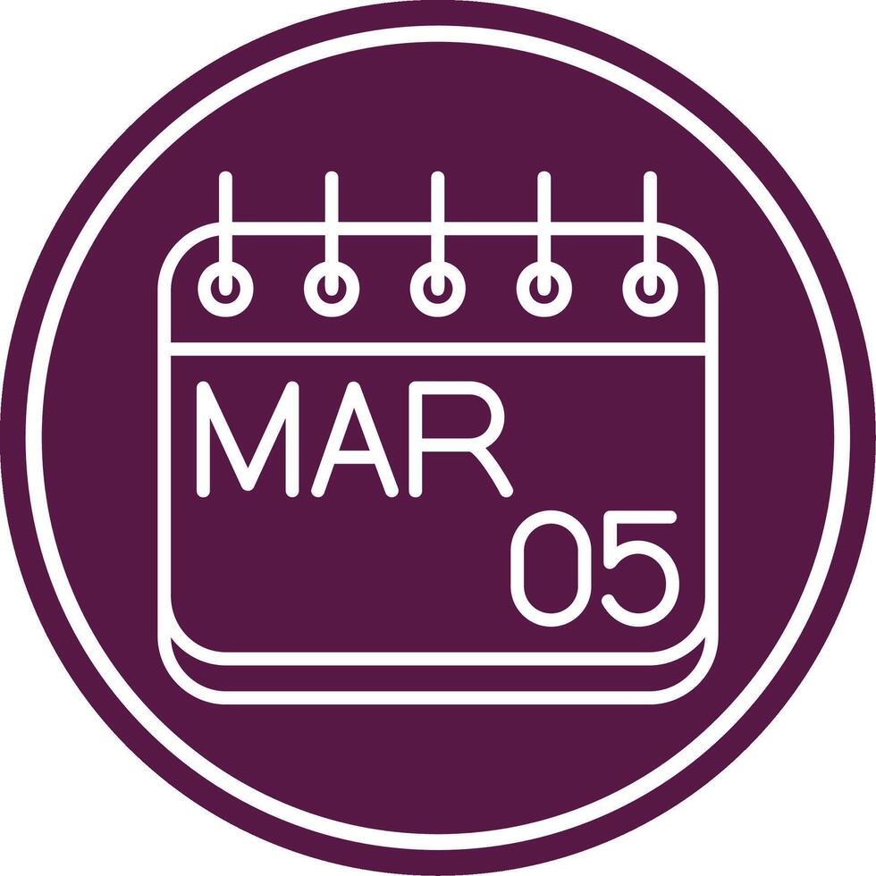 March Line Circle Icon vector