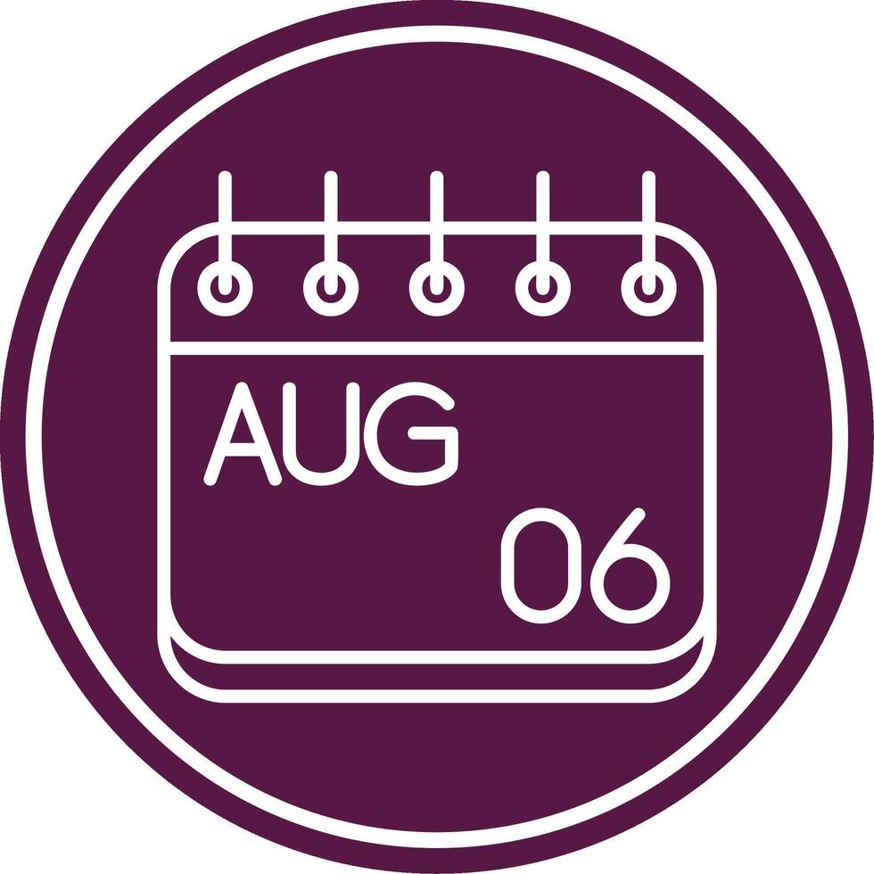 August Line Circle Icon vector
