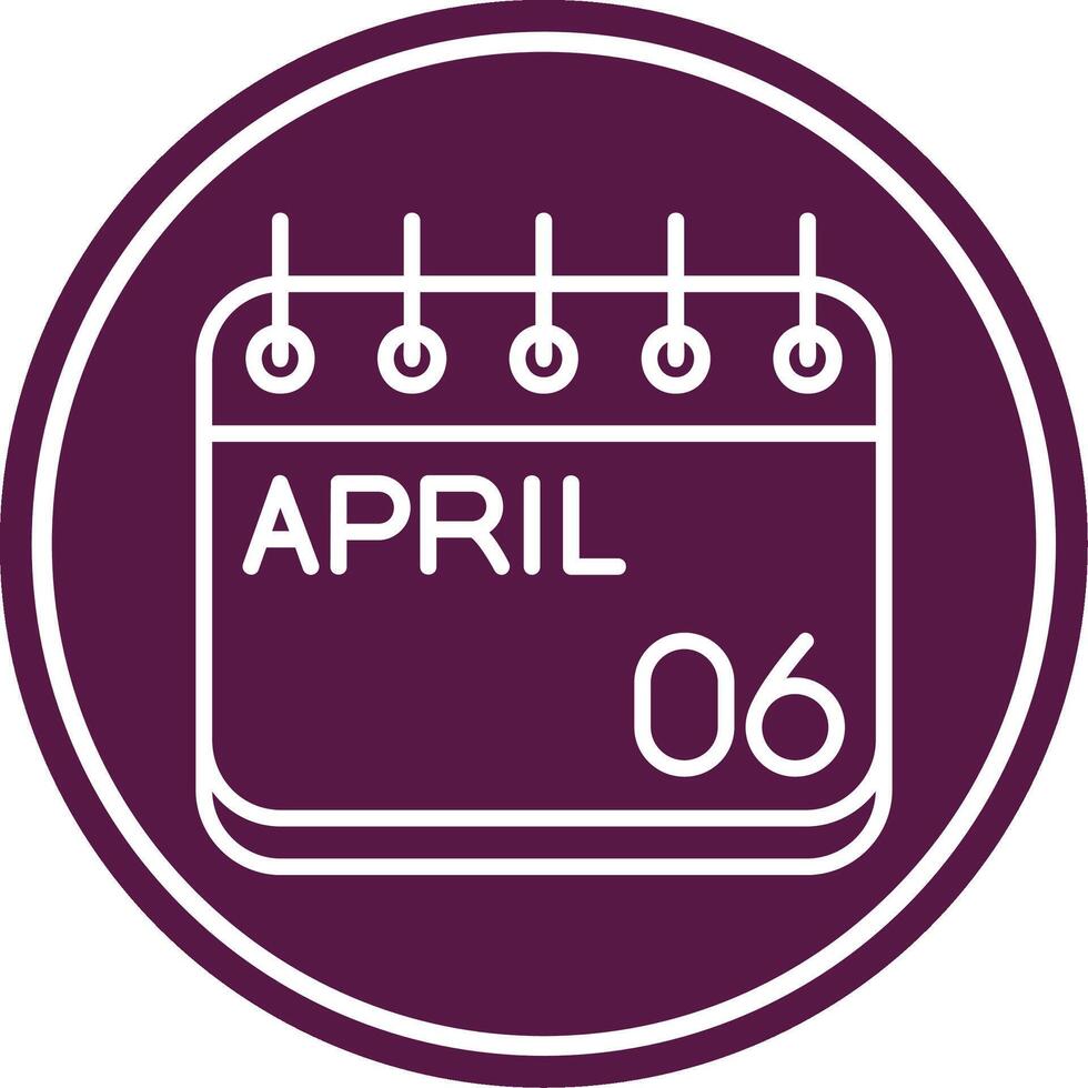 April Line Circle Icon vector