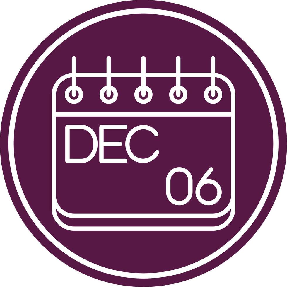 December Line Circle Icon vector