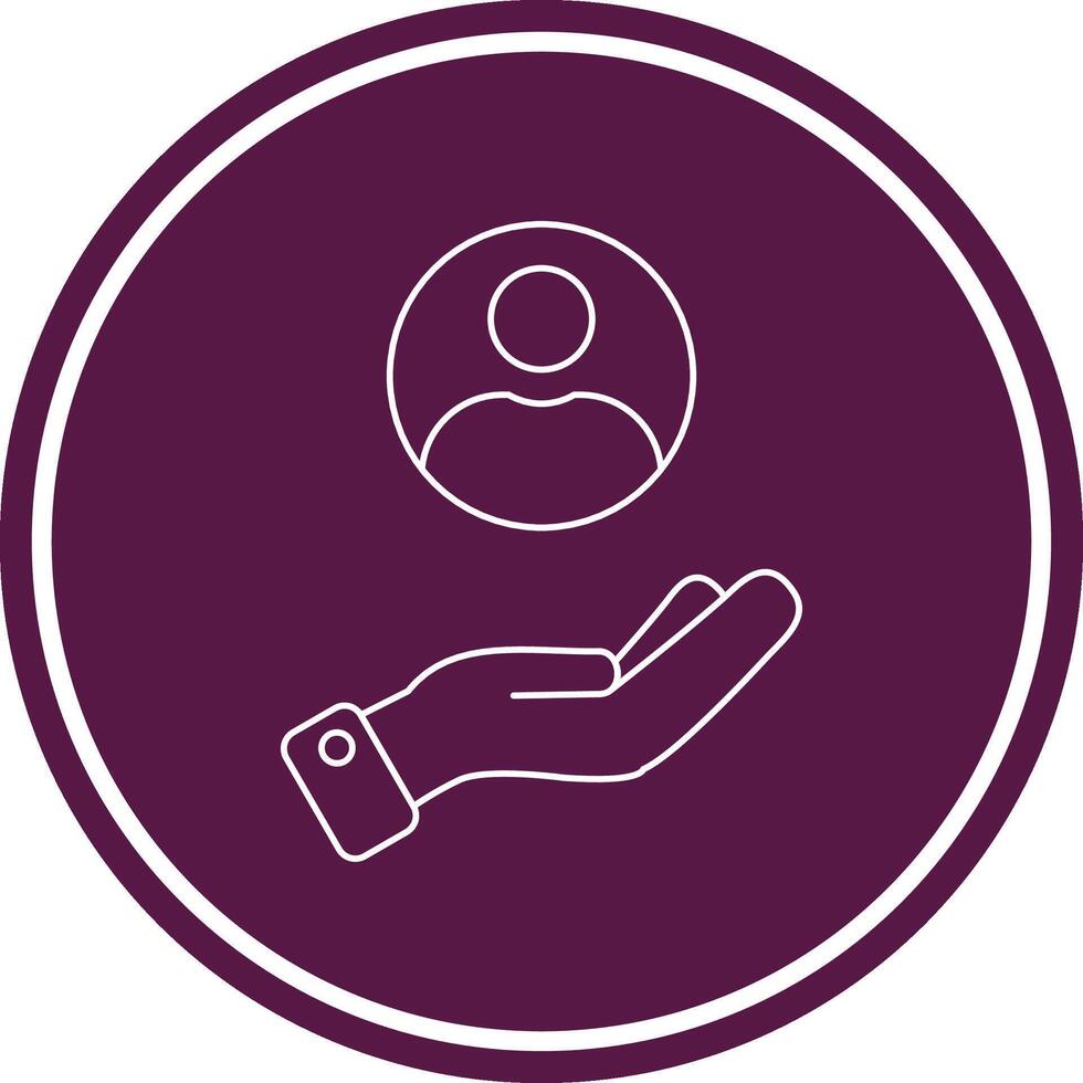 Hand Line Circle Icon vector