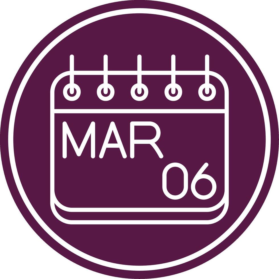 March Line Circle Icon vector