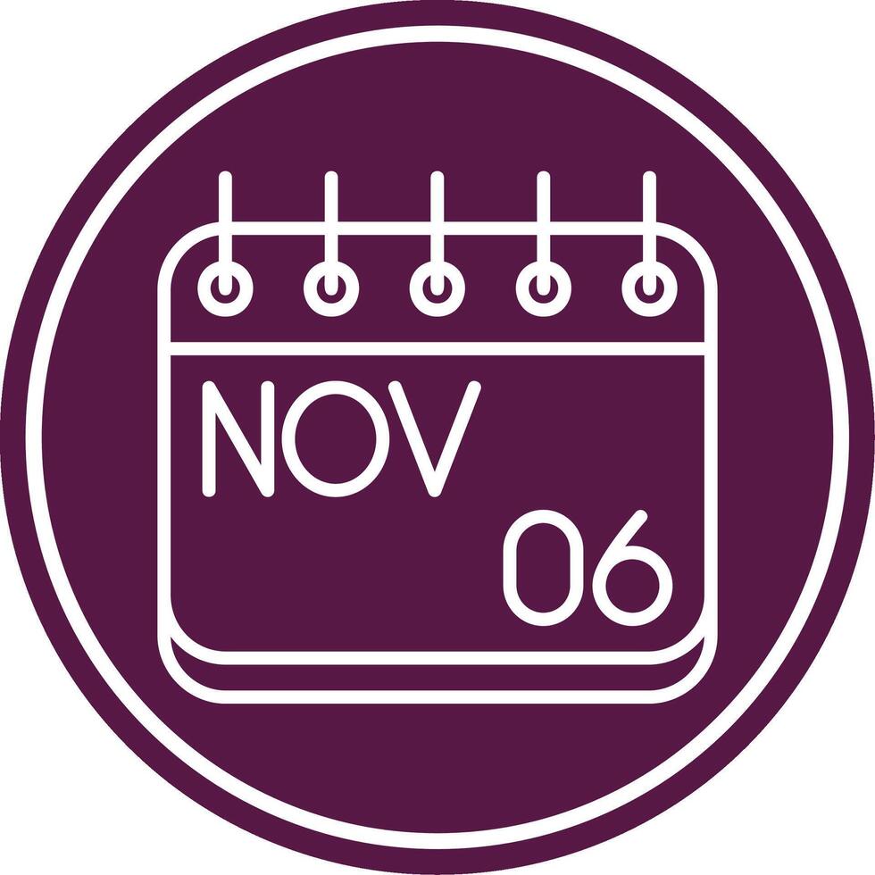 November Line Circle Icon vector