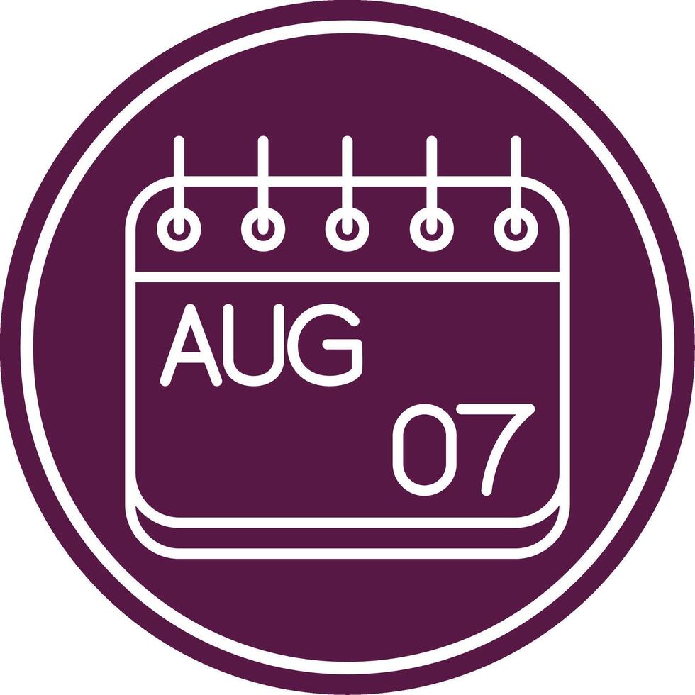 August Line Circle Icon vector