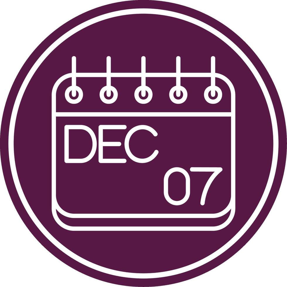December Line Circle Icon vector