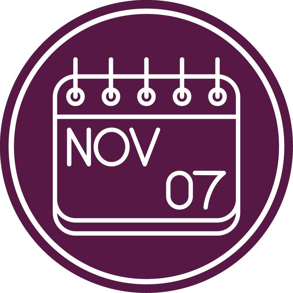 November Line Circle Icon vector