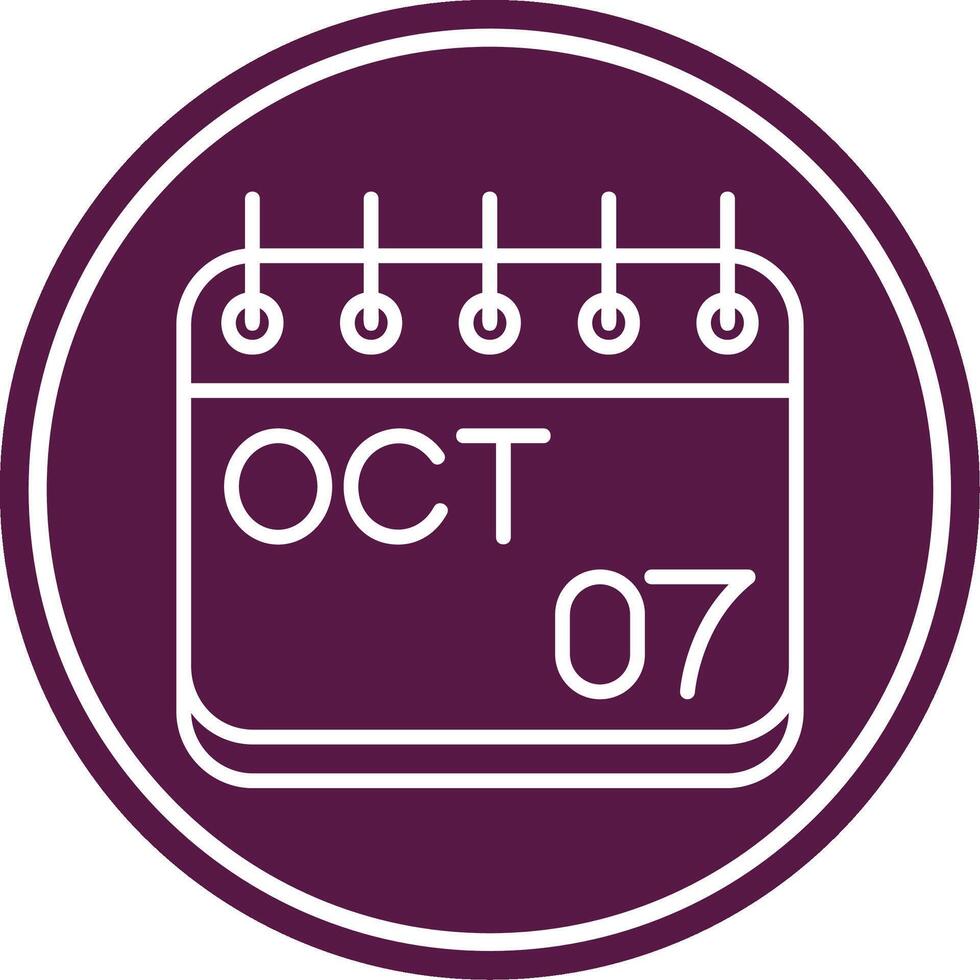 October Line Circle Icon vector
