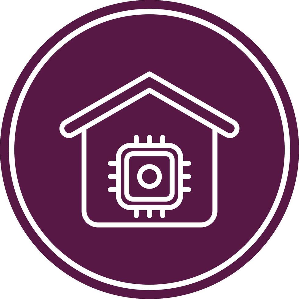 Cpu Line Circle Icon vector