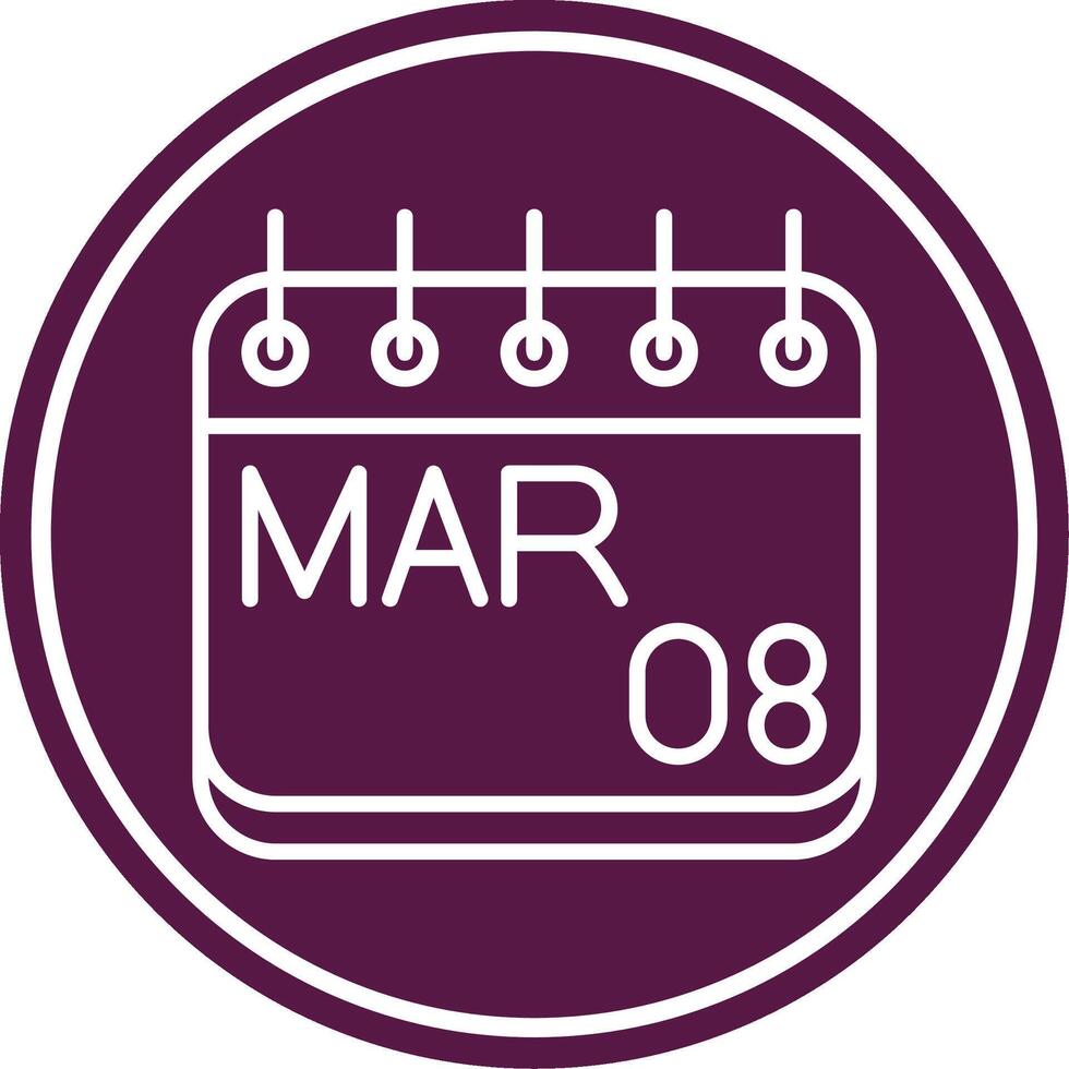 March Line Circle Icon vector