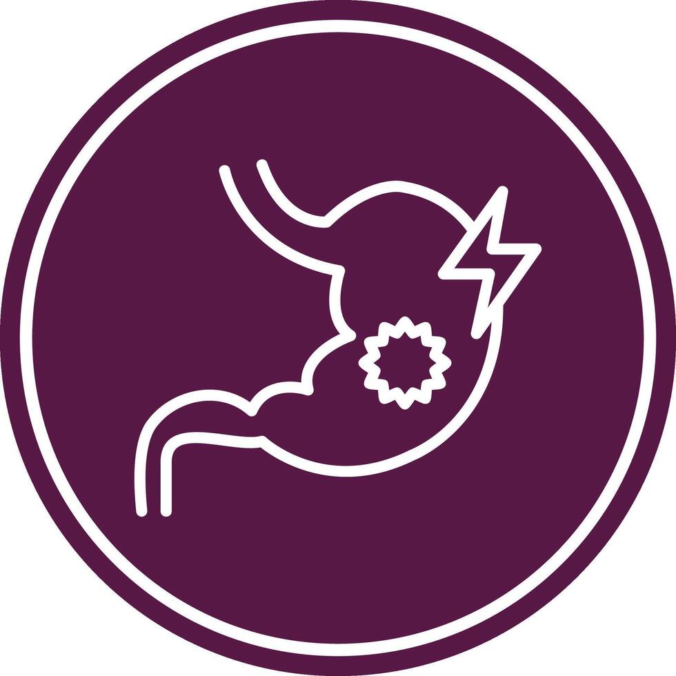 Abdominal pain Line Circle Icon vector