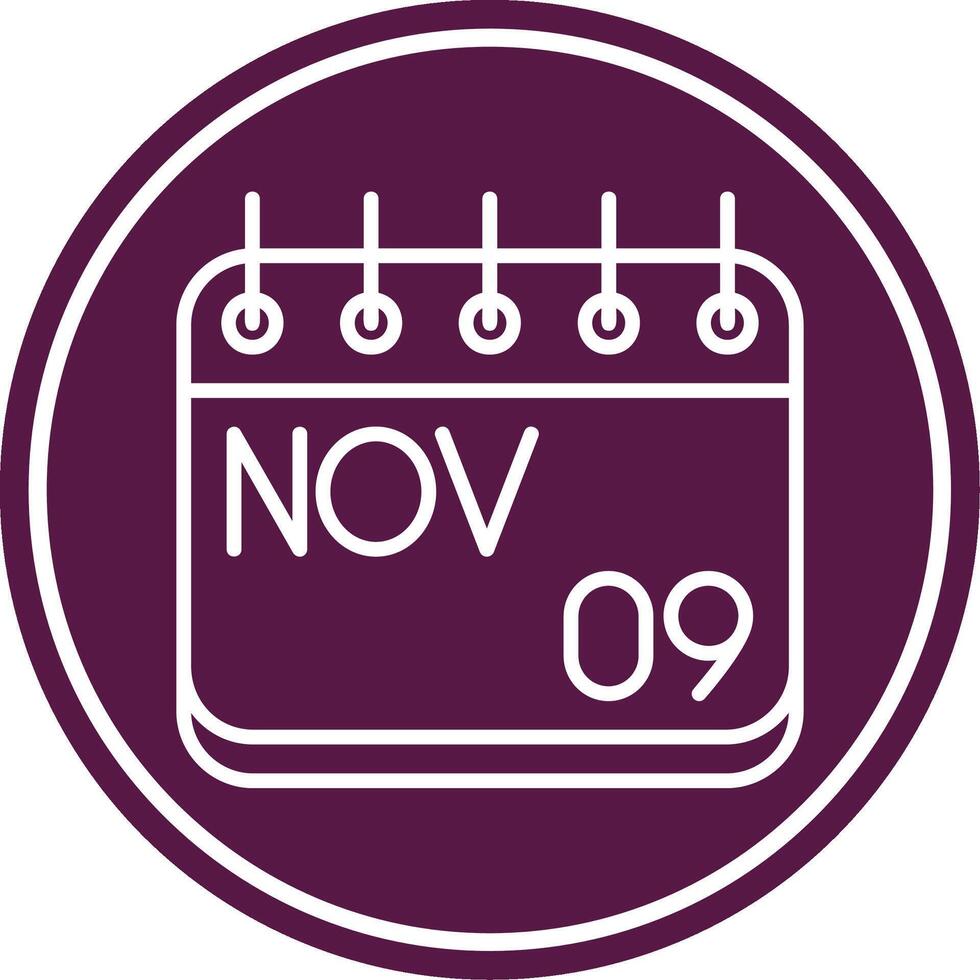 November Line Circle Icon vector