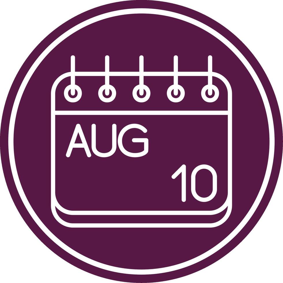August Line Circle Icon vector