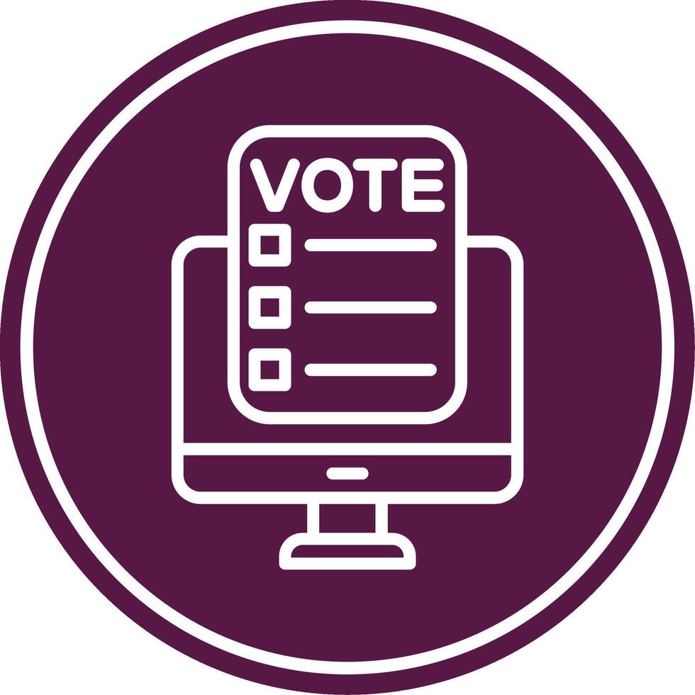 Online Voting Line Circle Icon vector