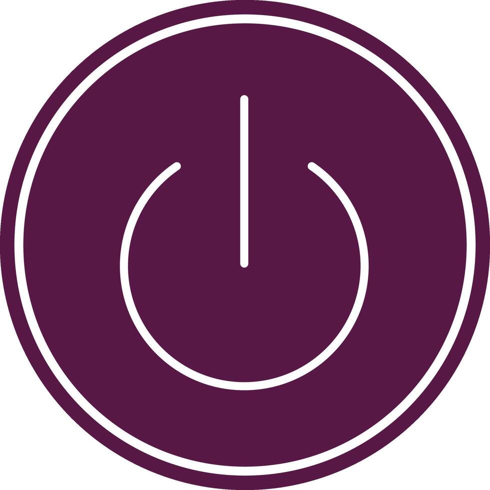 Turn On Line Circle Icon vector