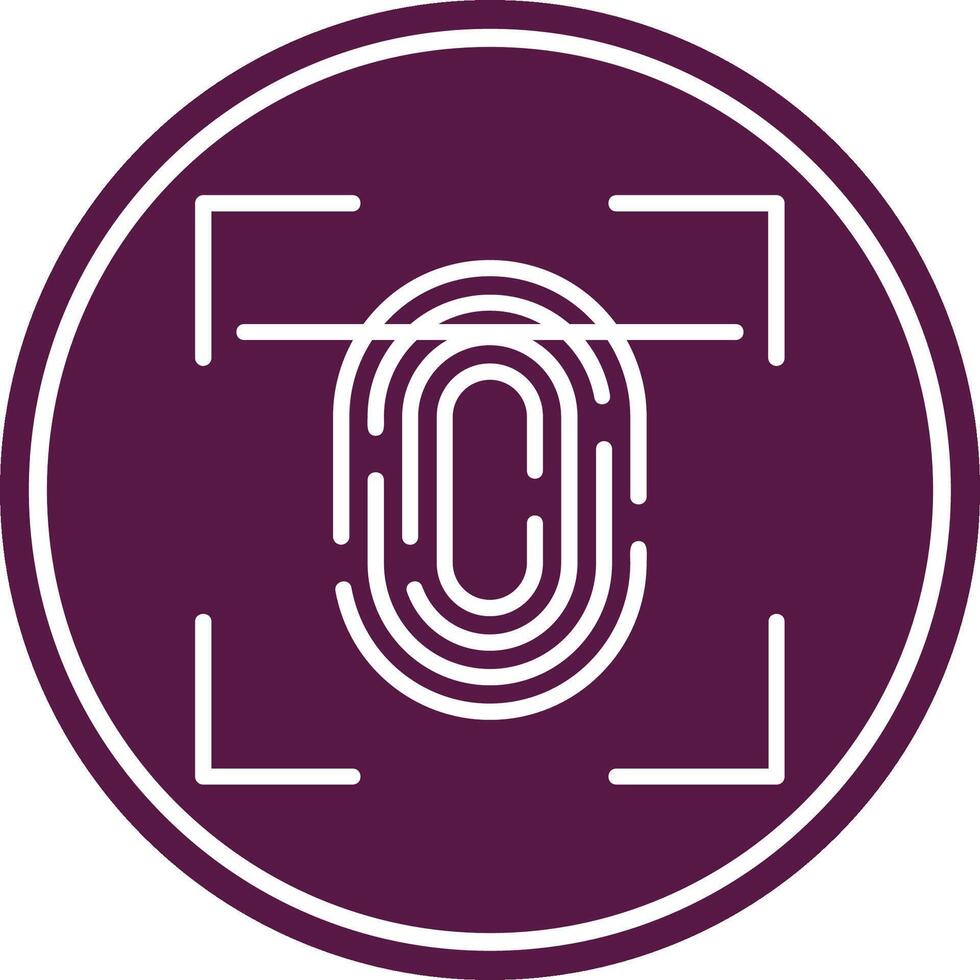 Fingerprint Scan Line Circle Icon vector