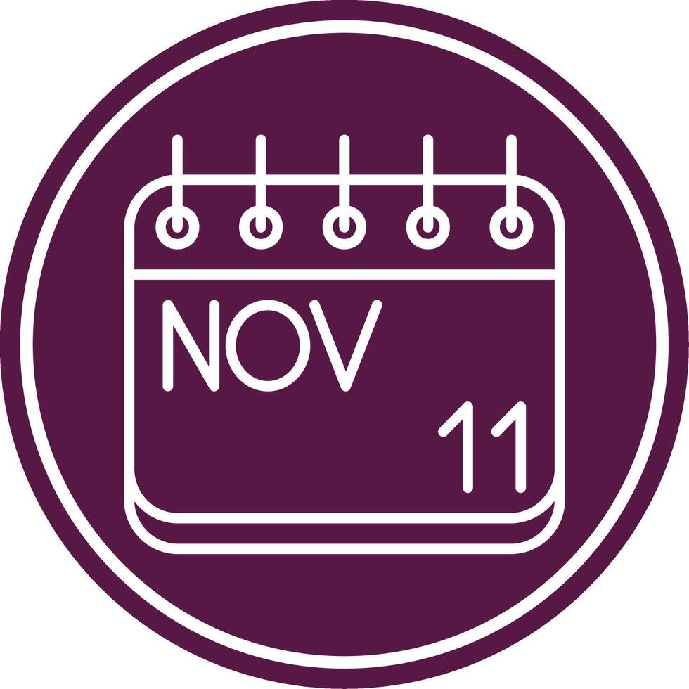 November Line Circle Icon vector