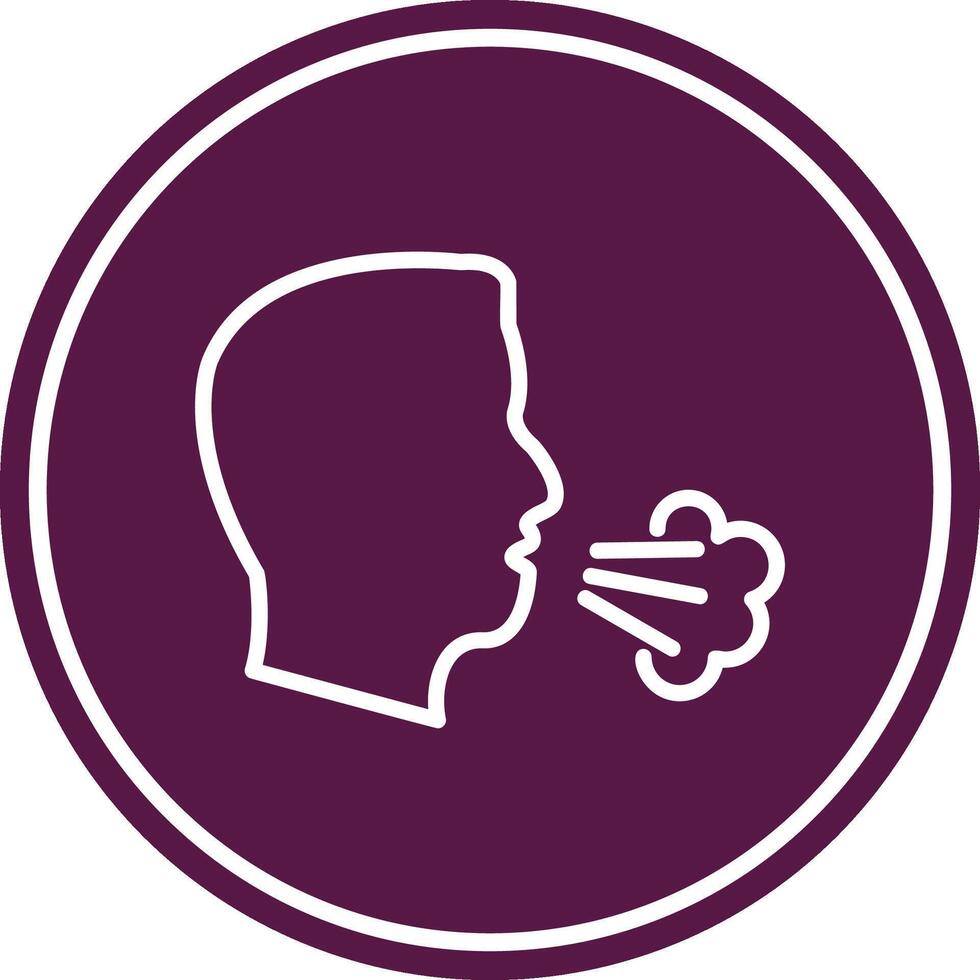 Dry Cough Line Circle Icon vector