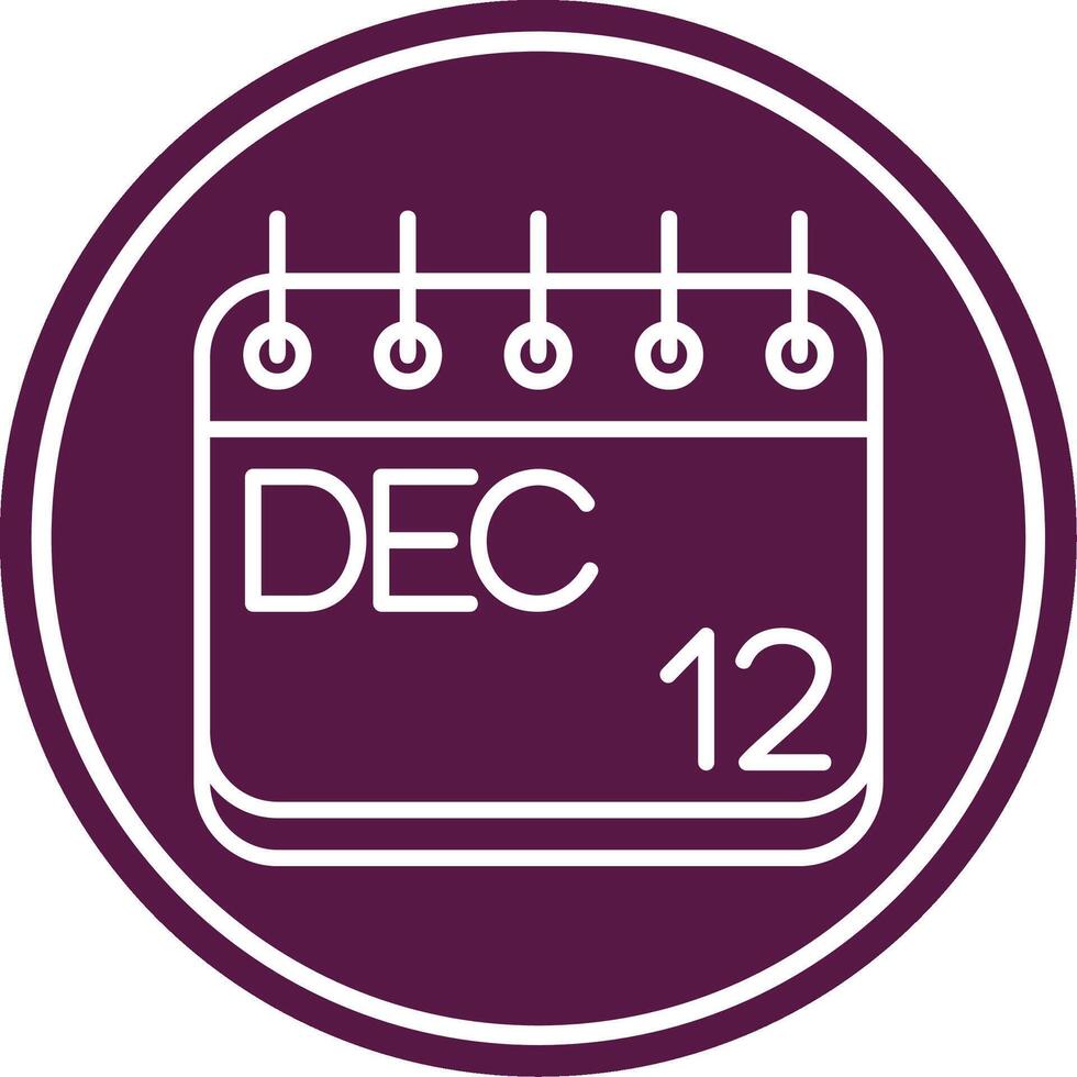 December Line Circle Icon vector
